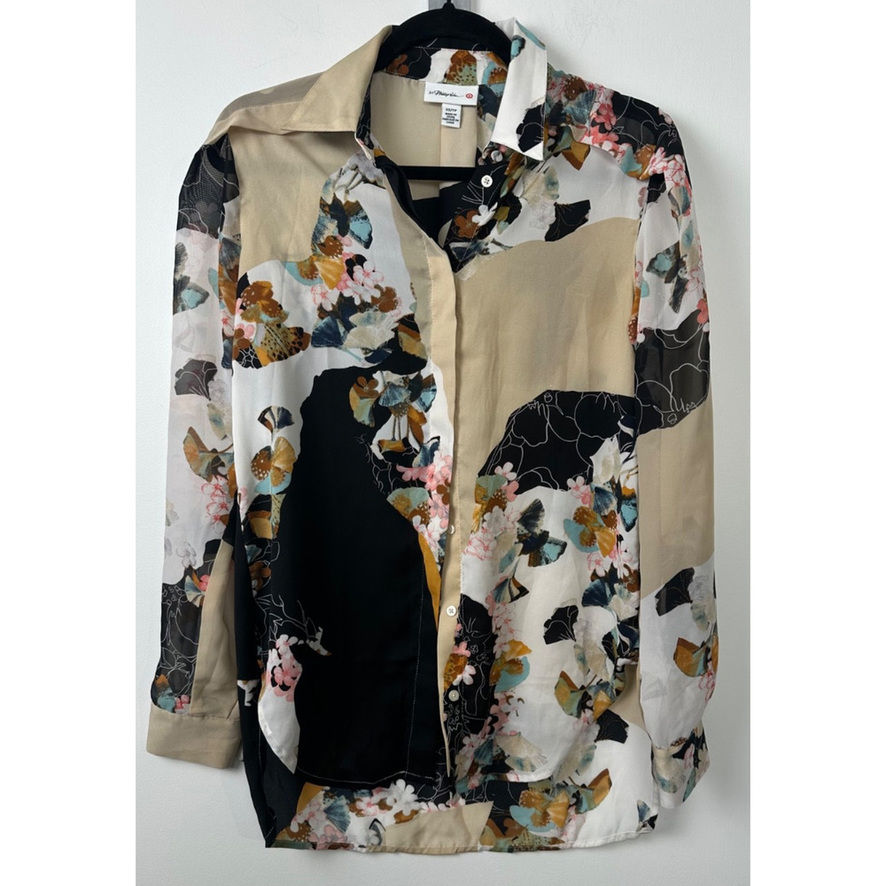 3.1 Phillip Lim Target Blouse Floral Long Sleeve Lightweight Women Size XS A7